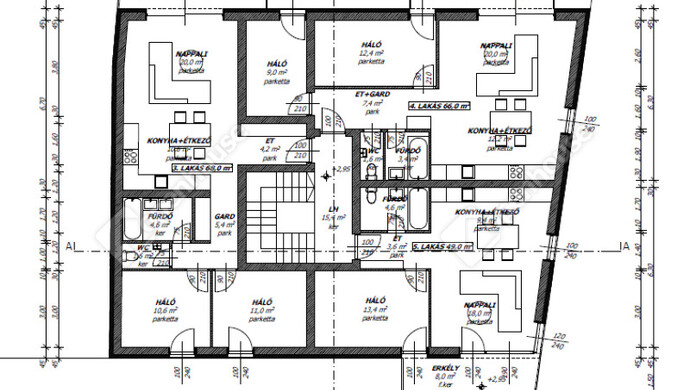 5. kép | Székesfehérvár eladó társasházi lakás - Emeleti alaprajz | Eladó Társasházi lakás, Székesfehérvár (#177928)