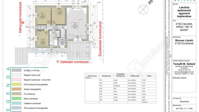 0. kép | alaprajz | Eladó Családi ház, Vácrátót (#176323)