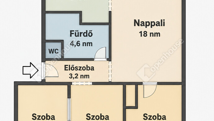 0. kép | Tájékoztató jellegű alaprajz | Eladó Társasházi lakás, Székesfehérvár (#181448)