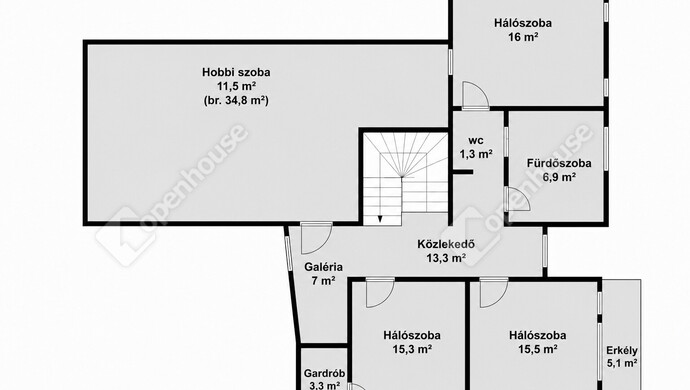 0. kép | emelet alaprajz | Eladó Családi ház, Szeged (#182478)