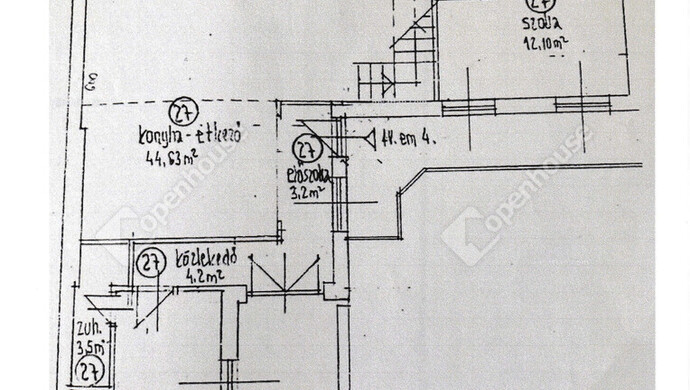 1. kép | Alsó szint alaprajz | Eladó Társasházi lakás, Budapest VI. Ker. (#179627)
