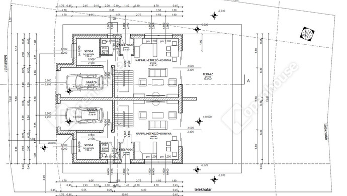 1. kép | Földszinti alaprajz | Eladó Ikerház, Mogyoród (#178276)