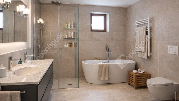 9. kép | Fürdőszoba látványterve | Eladó Ikerház, Szeged (#179297)