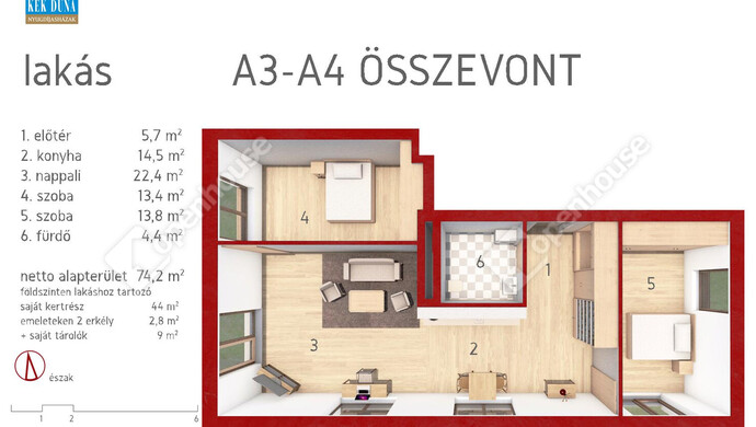 2. kép | Eladó Társasházi lakás, Sződliget (#174516)