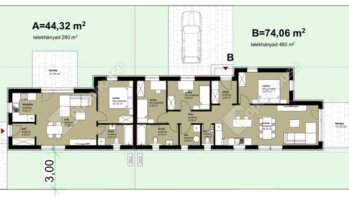 0. kép | Ikerház alaprajza | Eladó Ikerház, Máriakálnok (#177270)