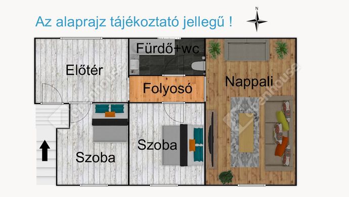 1. kép | Az alaprajz tájékoztató jellegű! | Eladó Társasházi lakás, Balatonfüred (#161085)