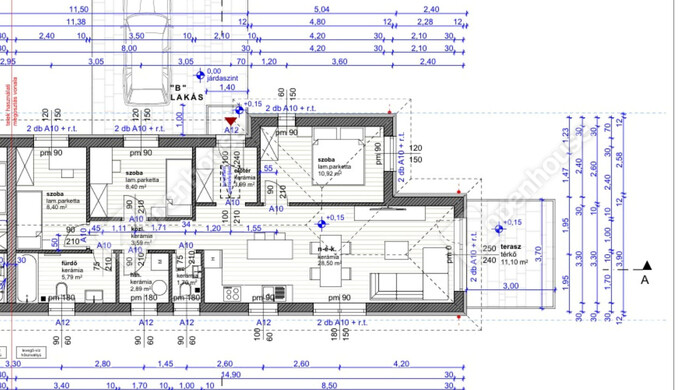 2. kép | Alaprajz méretekkel | Eladó Ikerház, Máriakálnok (#177270)