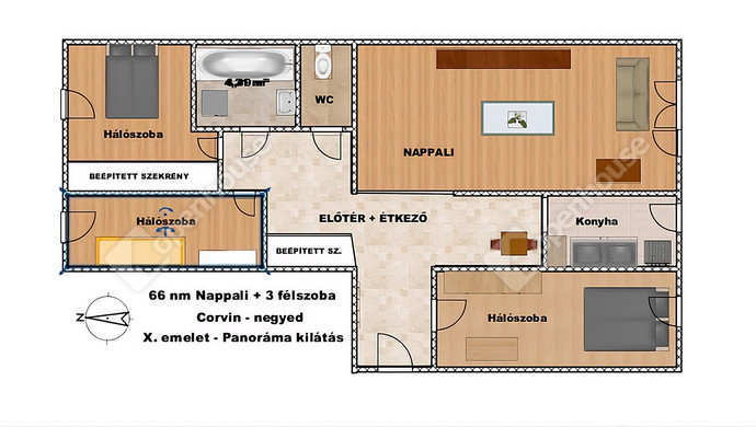 0. kép | Alaprajz | Eladó Társasházi lakás, Budapest VIII. Ker. (#180386)