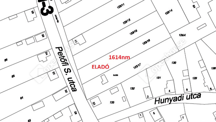 1. kép | HRSZ TÉRKÉP | Eladó Telek, Tiszaroff (#181503)