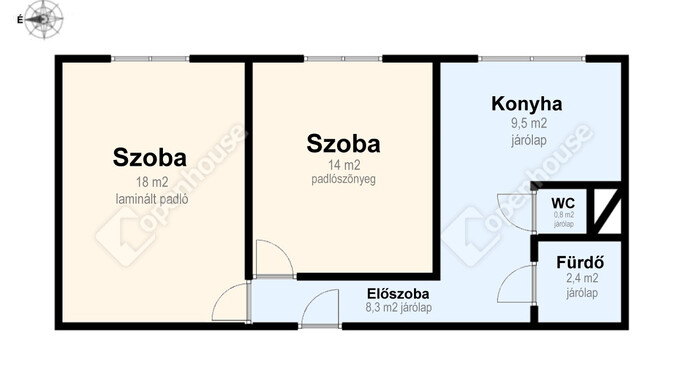 2. kép | Alaprajz | Eladó Társasházi lakás, Miskolc (#179204)
