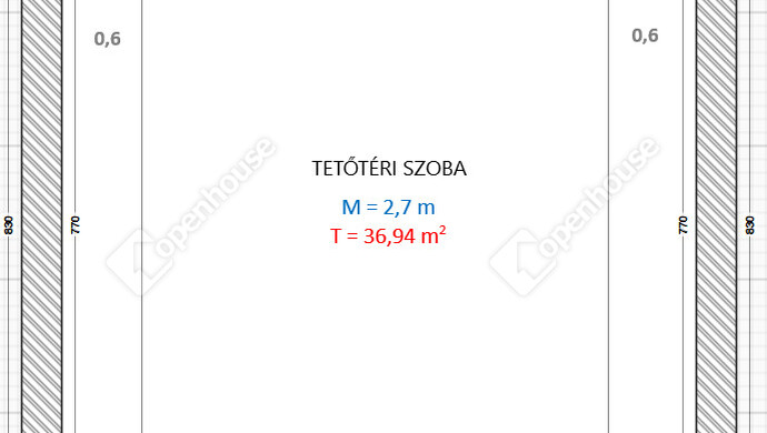 0. kép | Tetőtéri alaprajz | Eladó Családi ház, Leányfalu (#179613)