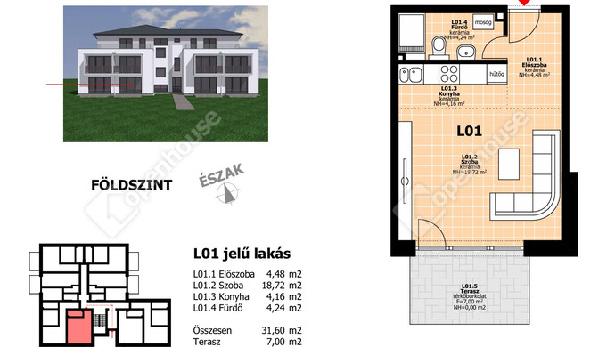 1. kép | Eladó Társasházi lakás, Hegyeshalom (#177448)