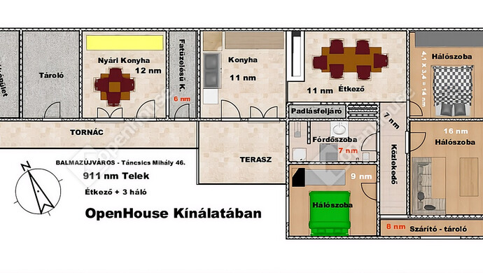 0. kép | ALAPRAJZ | Eladó Családi ház, Balmazújváros (#180318)