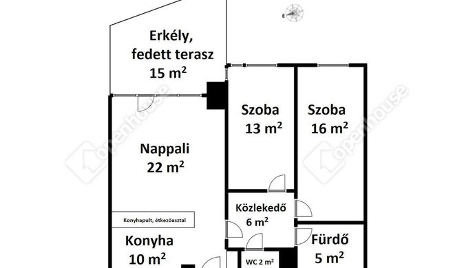 2. kép | Alaprajz | Eladó Társasházi lakás, Miskolc (#166814)