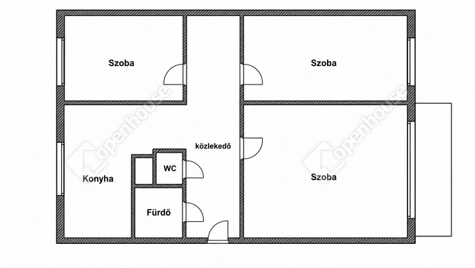 0. kép | Alaprajz tájékoztató jell. | Eladó Társasházi lakás, Győr (#182096)