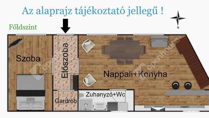 0. kép | Az alaprajz tájékoztató jellegű! | Eladó Társasházi lakás, Balatonfüred (#161085)